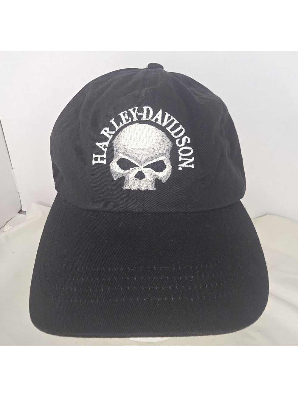 Harley-Davidson Skull Hat Triple S H-D Morgantown WV Black Adjustable Cap